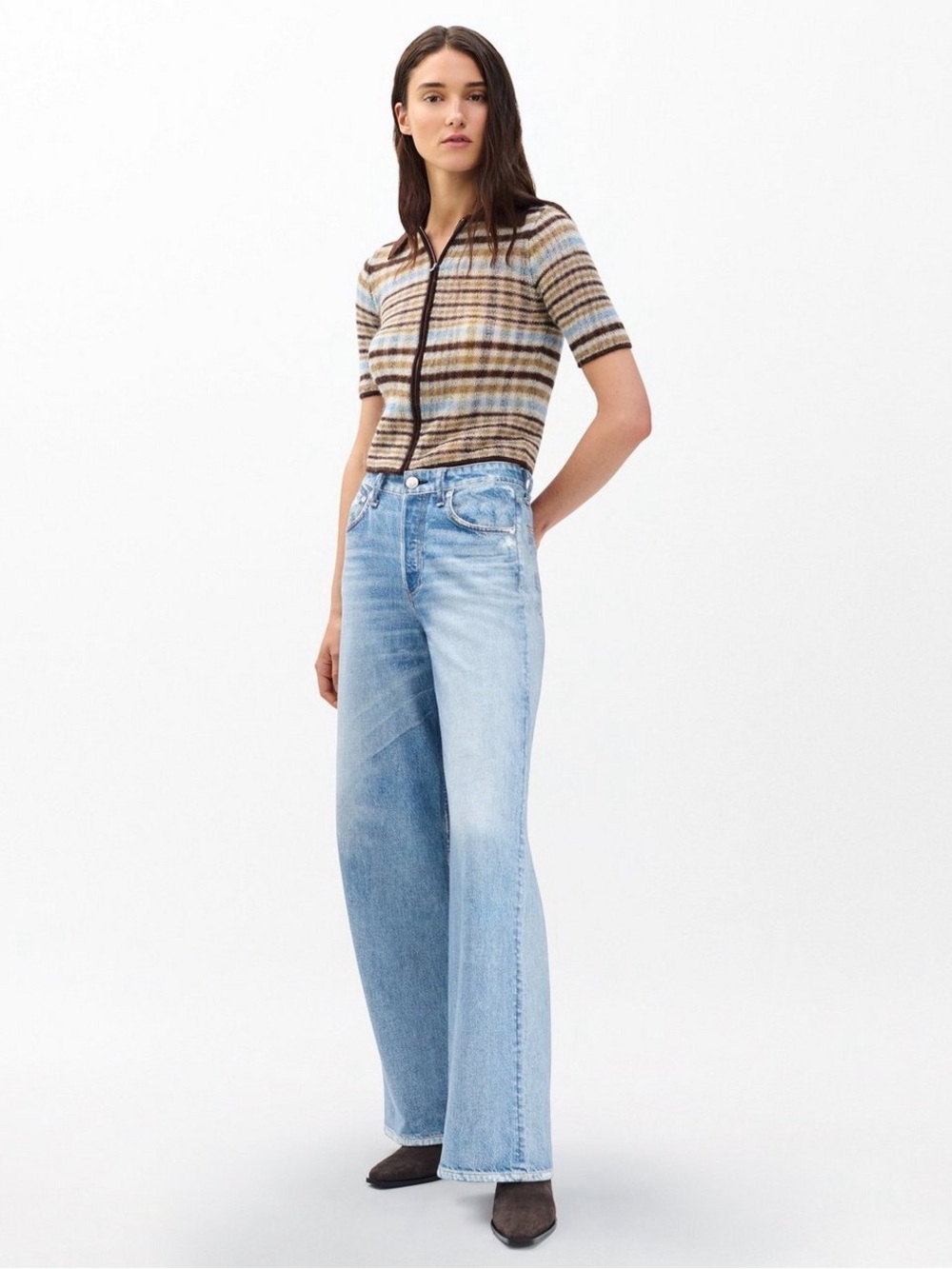 NWT rag & bone Miramar Sofie Wide-Leg Pant Cotton Sweatpant Jean Raily Blue 26 - Picture 10 of 10